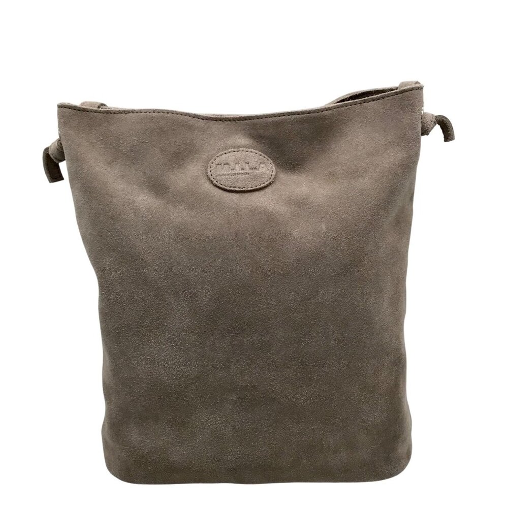 M.I.L.A Gray Suede Jackie Crossbody Bag